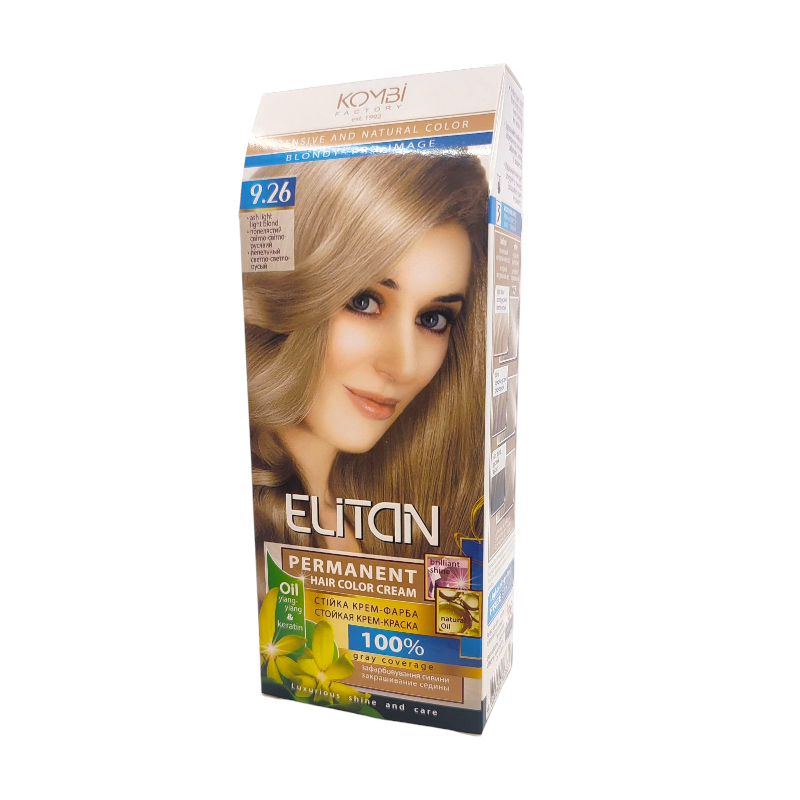 Крем-фарба стійка Elitan Intensive 9.26 Попелястий світло-світло русявий