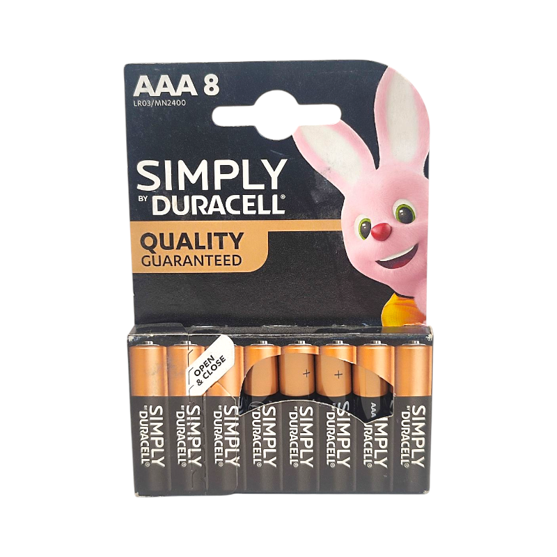 Батарейки LR03 Duracell Simply AAA 8 шт. 2463