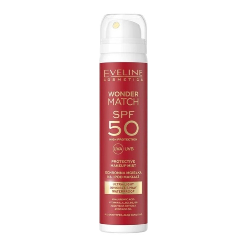 Спрей для макіяжу EVELINE WONDER MATCH з SPF 50 ультралегкий захисний 75 мл 0427