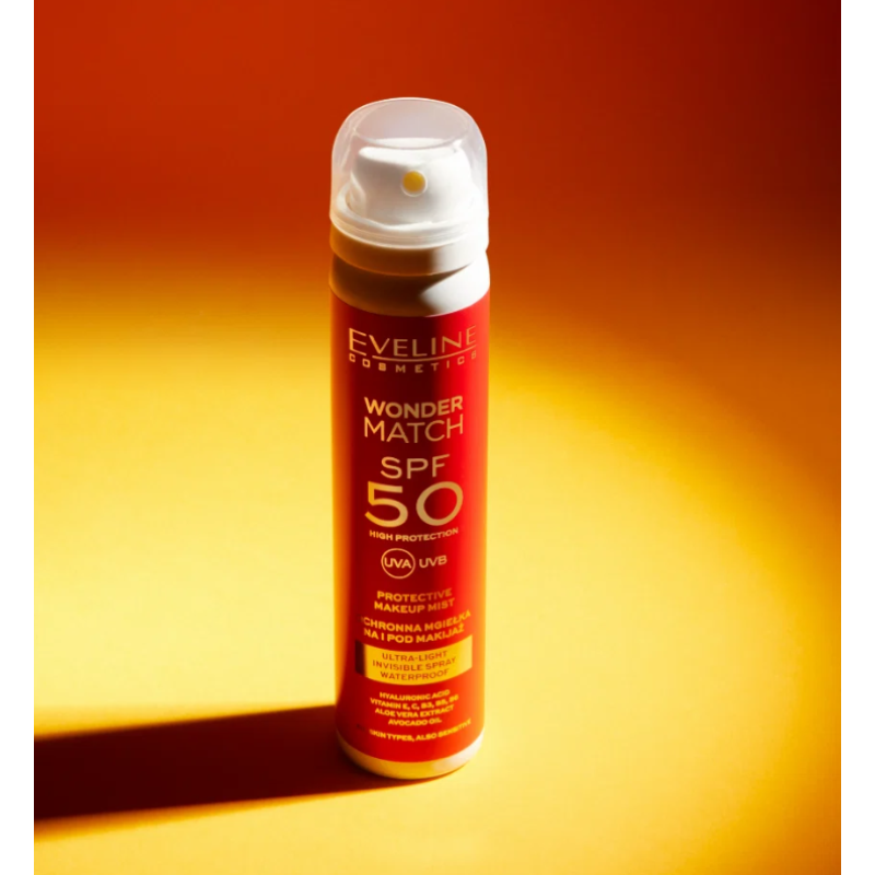 Спрей для макіяжу EVELINE WONDER MATCH з SPF 50 ультралегкий захисний 75 мл 0427