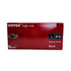 Перчатки латексные HOFFEN L черные 6131
