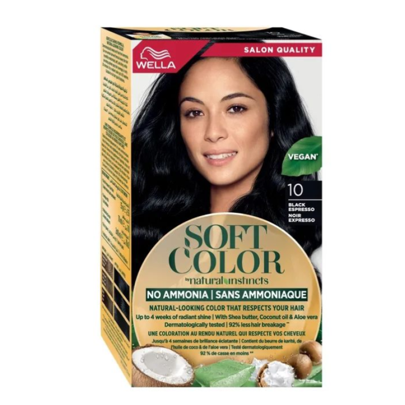 Фарба для волосся безамміачна Wella Soft Color 10 чорний еспресо 6796