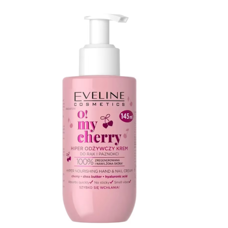 Крем для рук і нігтів EVELINE O MY CHERRY гіперпоживний 145 мл 9558
