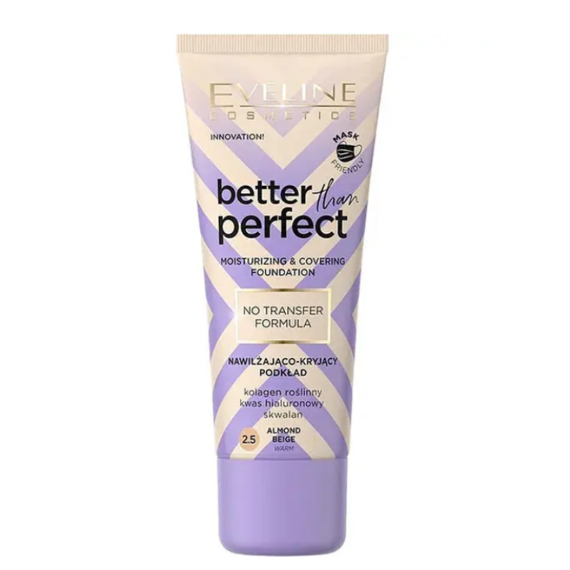 Тональна основа стійка зволожувальна EVELINE BETTER THAN PERFECT 2.5 ALMOND BEIGE 30 мл. 7511