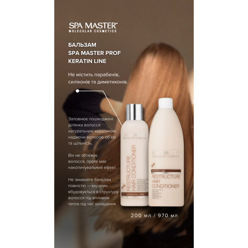 Бальзам реструктуруючий Spa Master Prof KERATIN LINE 136 SM 970 мл.