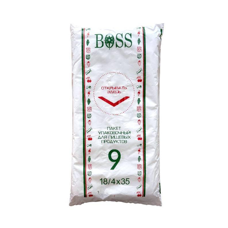 Пакети фасувальні No9 (800 г) 18 х 4 х 35 Boss/Зелений 600 шт.