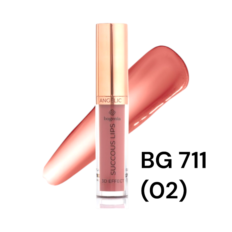 Блиск для губ Bogenia BG 711 Succous Lips Angelic 3D effect 002 Satisfaction