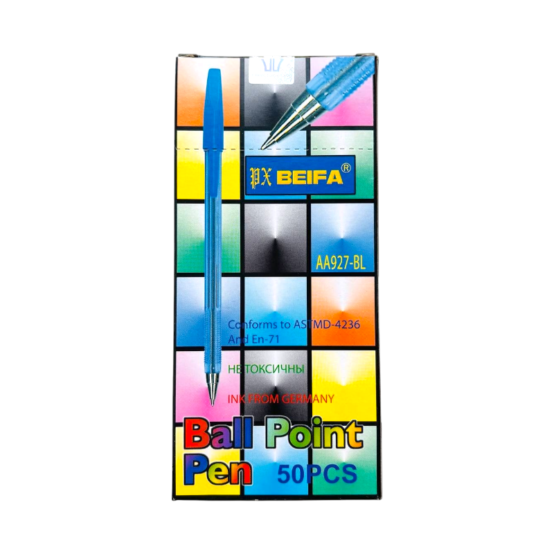Ручка кулькова Beifa AA-927-bl синя 50 шт.