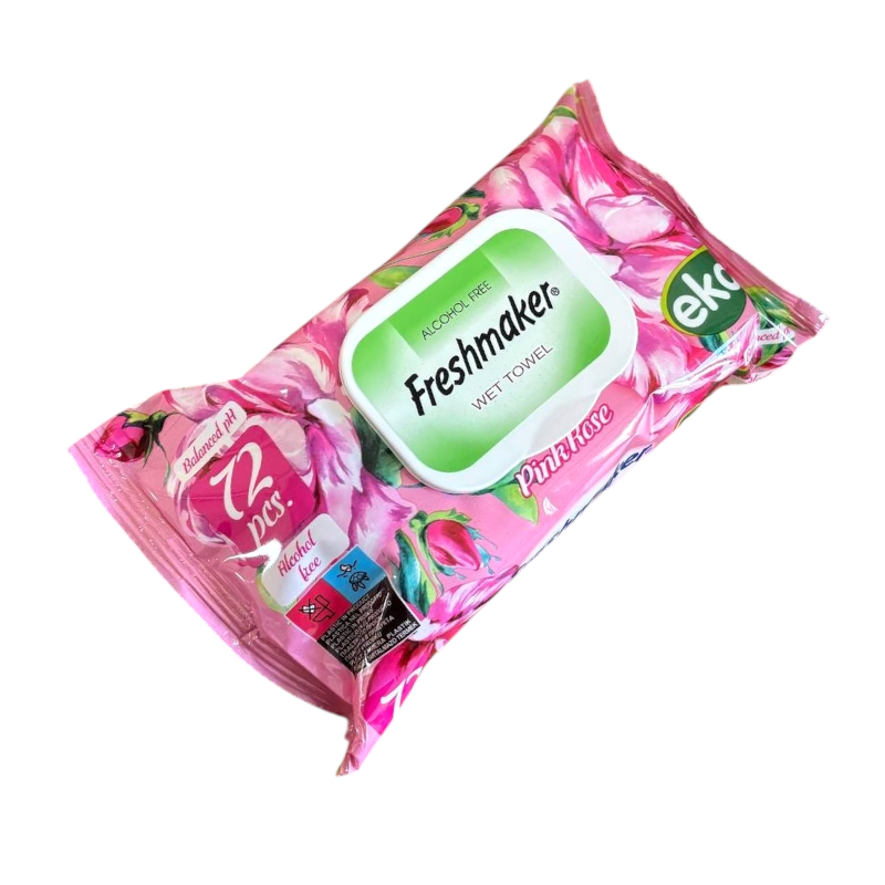 Вологі серветки Freshmaker Eko Flower з клапаном 72 шт.