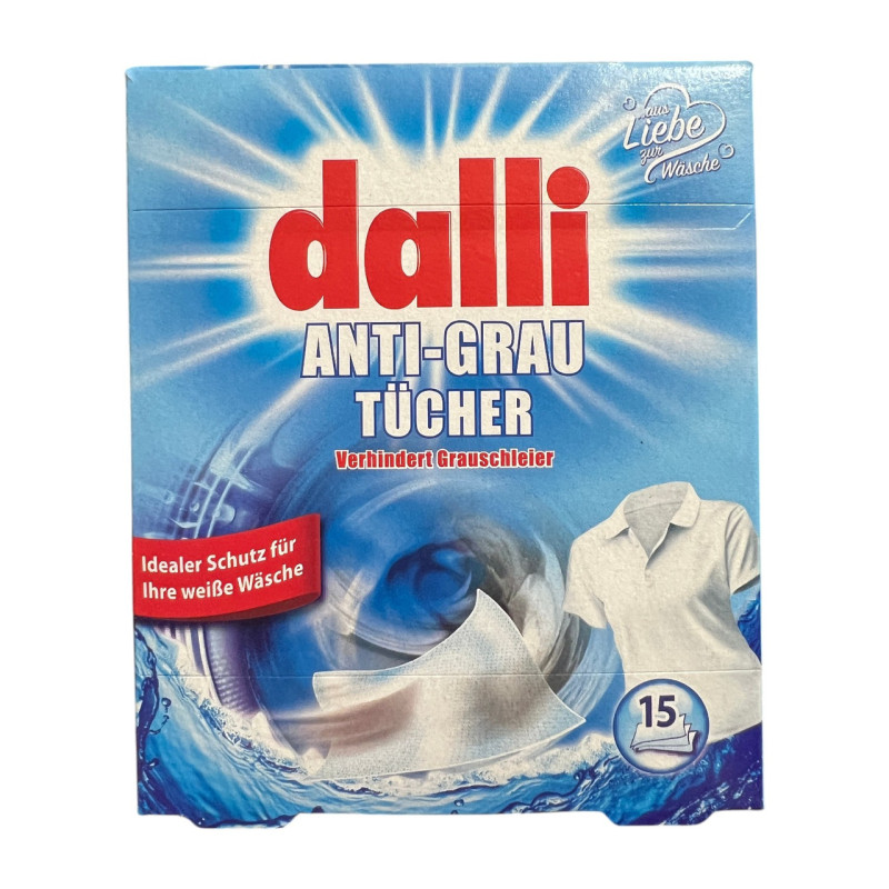 Серветки для прання білих речей Dalli Anti-Grau Tücher 15 шт.