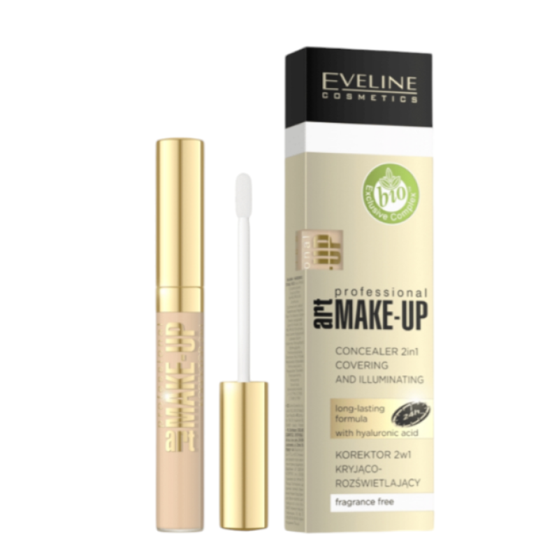 Коректор для обличчя 2 в 1 EVELINE PROFESSIONAL Art. MAKE-UP 04 light 7 мл 9188