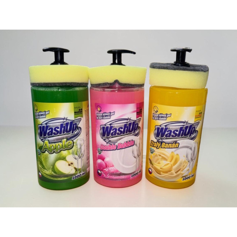 Засіб для миття посуду WashUp Double Bubble 1 л з губкою 4241