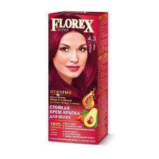 Крем-фарба для волосся стійка Florex Super 4,3 Рубін