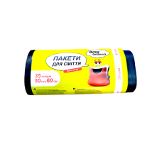 Пакеты для мусора 35 л. х 50 шт. ТМ Ваш бюджет 50 см х60 см черные HDPE 8947