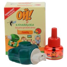 Комплект Электрофумигатор+жидкость от комаров Ой! Комары FAMILY 30 мл.