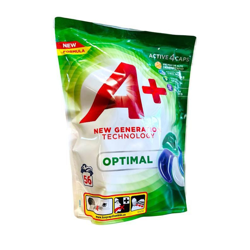 Капсули для прання А+ Optimal 4 в 1 56 шт 6124