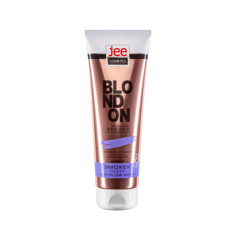 Маска тонуюча, бальзам Jee cosmetics для освітленого волосся, нейтралізуття проти жовтизни димчасте срібло 250 мл