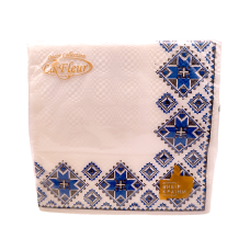 Серветка Вишиванка синя La Fleur 33х33, 2 шари,16 шт. 9197