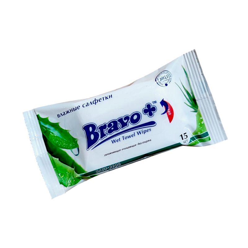 Парфуми вологі BRAVO Алое 15 шт. 0031