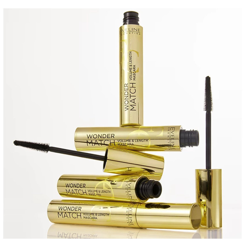 Туш для вій Eveline Cosmetics Wonder Match Volume & Length Об'єм та довжина 7 мл. чорна 6026