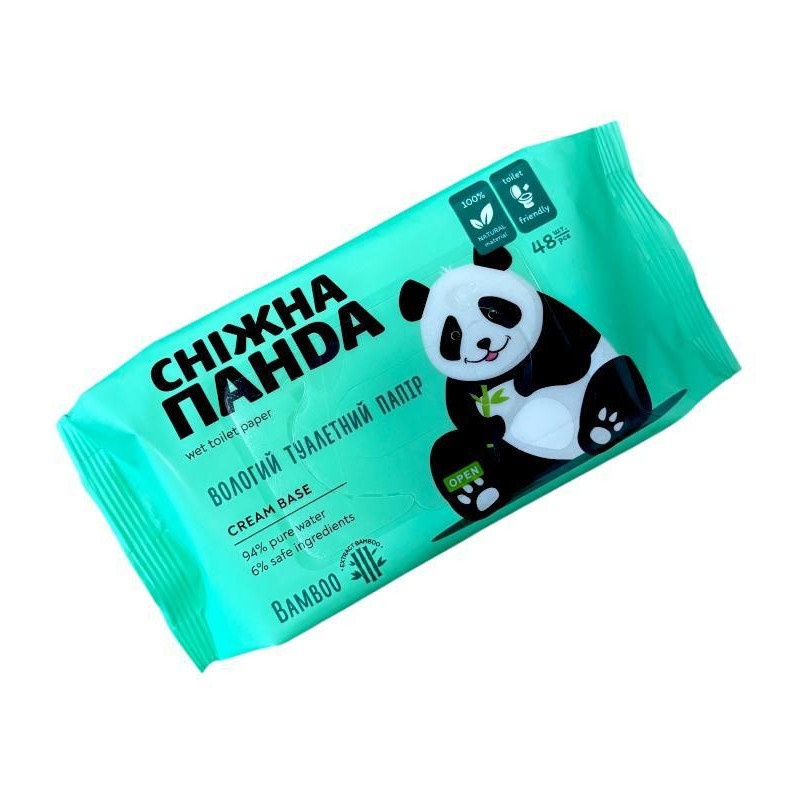 Вологий туалетний папір Сніжна Панда Bamboo Cream Base 48 шт.