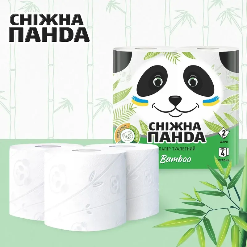 Туалетная бумага 4шт. Снежная панда Бамбук