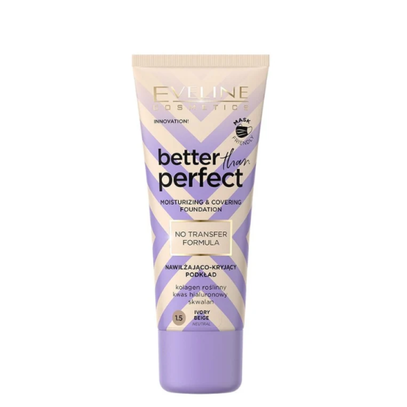 Тональна основа стійка зволожувальна EVELINE BETTER THAN PERFECT 1.5 IVORY BEIGE 30 мл. 7504