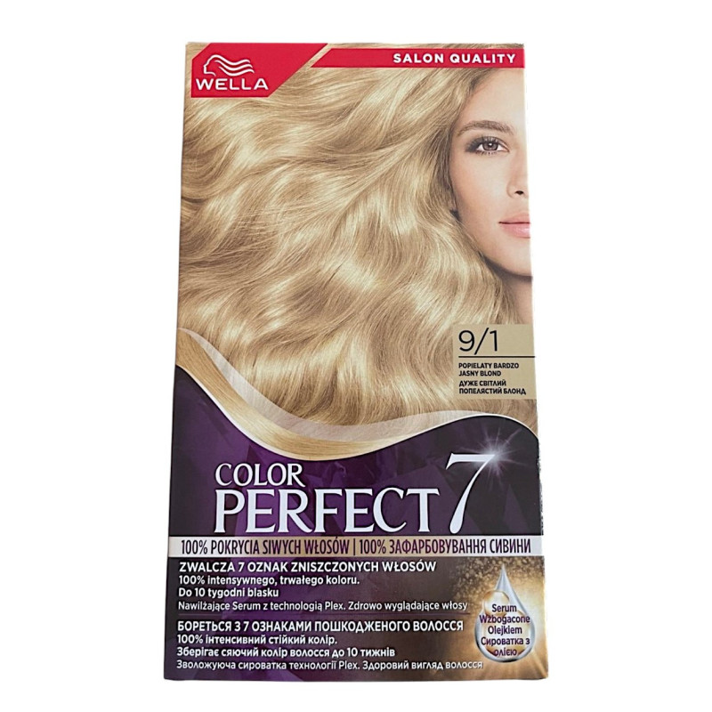 Крем-фарба для волосся Wella Color Perfect 9/1 Дуже світлий попелястий блонд 135 мл 8413