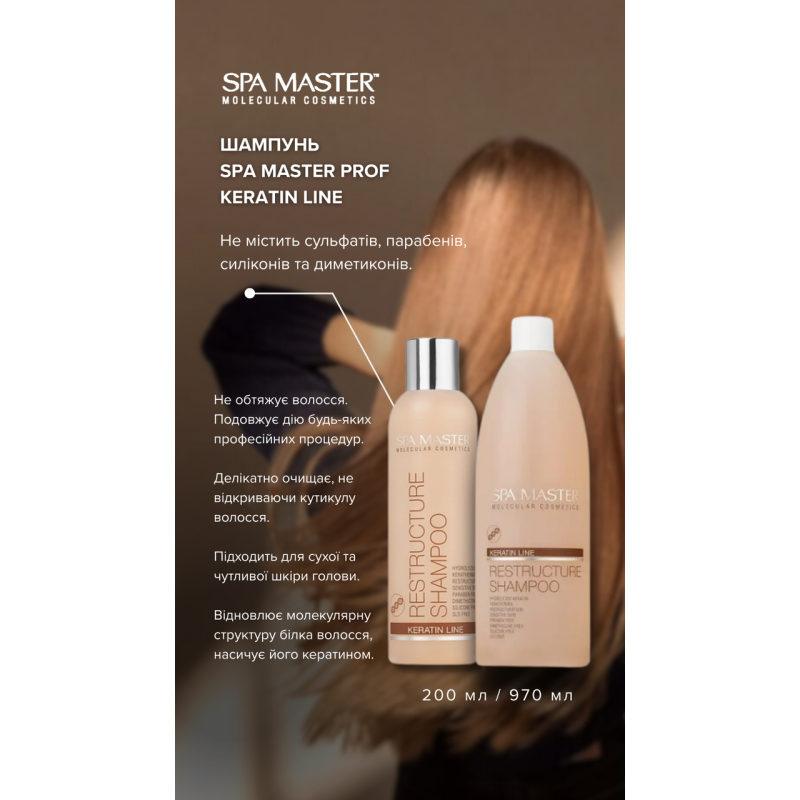 Шампунь Spa Master Prof KERATIN LINE реструктурирующий 135 SM 970 мл.