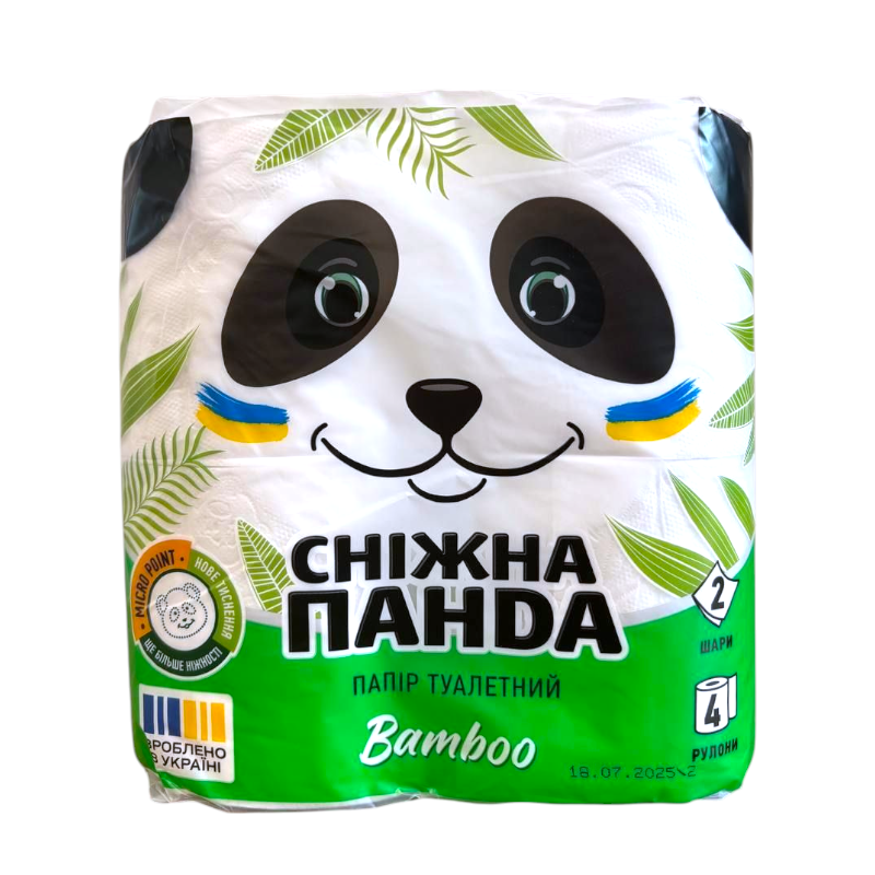 Туалетний папір Сніжна панда Bamboo Бамбук 2 шари 4 шт.