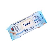 Серветки вологі для прибирання WEWI блакитні 100 шт 1074