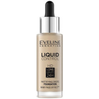 Тональная основа EVELINE LIQUID CONTROL BEIGE NIACYNAMID N 010 жидкая 32 мл.