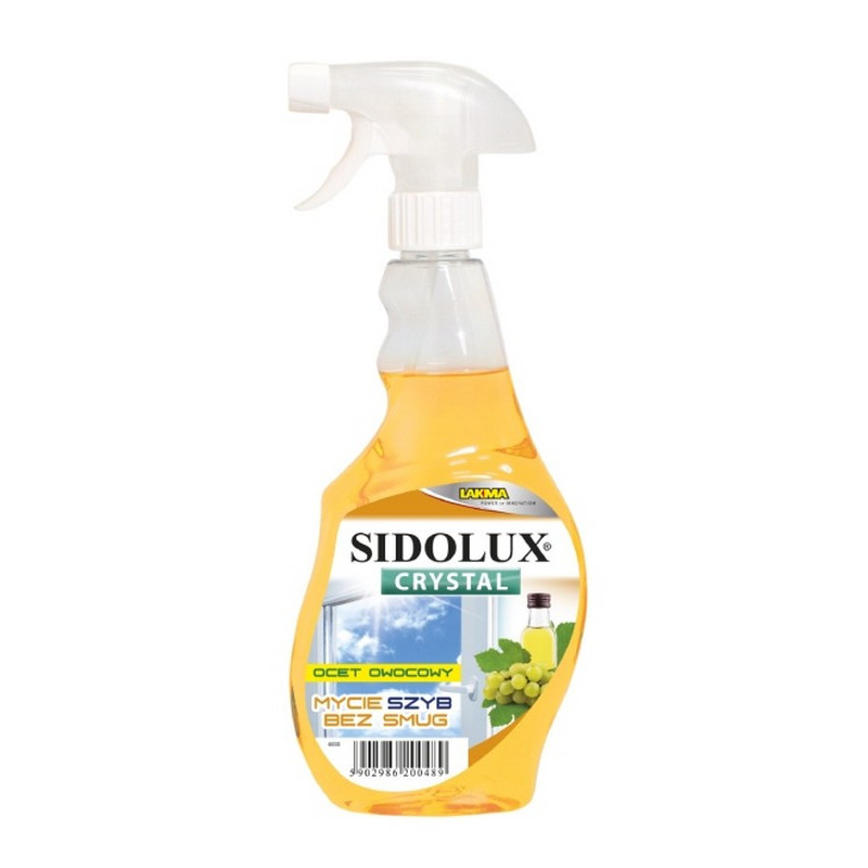 Засіб для миття скла, скляних поверхонь Sidolux CRYSTAL Фруктовий оцет 500 мл.