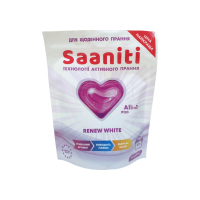 Капсулы для стирки однокомпонентные SAANITI Renew white 10 штук 170 г. 0303