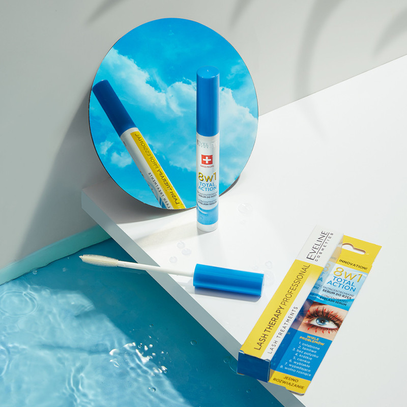 Сироватка для вій EVELINE LASH THERAPY PROFESSIONAL TOTAL ACTION 8 в 1 10 мл.