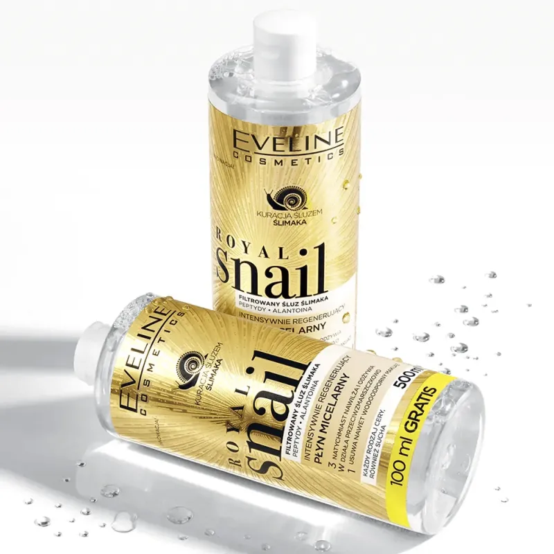 Міцелярна вода EVELINE Royal Snail 3 в 1 інтенсивно-відновлююча 500 мл