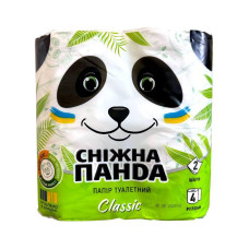 Туалетний папір Сніжна Панда Classic 2 шари 4 рулони