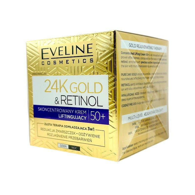 Крем для обличчя Eveline 24K Gold & Retinol 50+ день/ніч 50 мл.