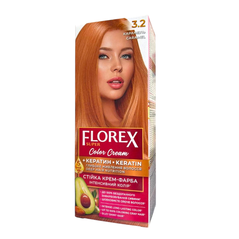 Фарба для волосся Florex Super 3.2 карамель 100 мл