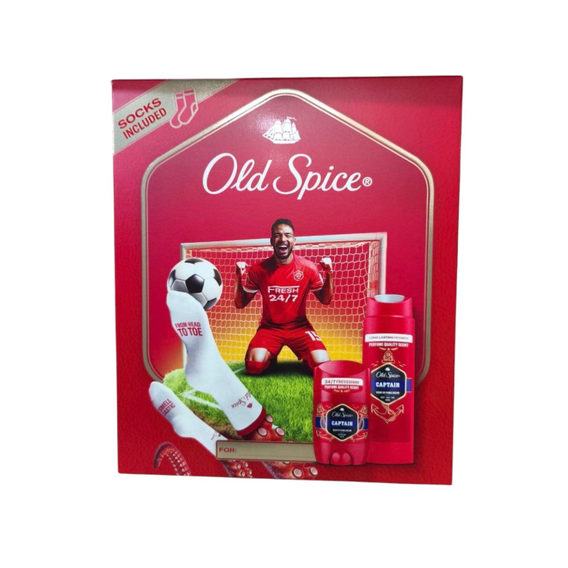 Набір Old Spice Captain дезодорант-стик 50 мл гель для душу та шампунь 3 в 1 250 мл + шкарпетки 5784