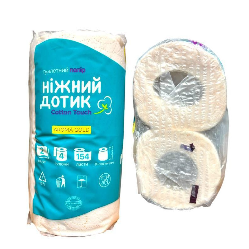 Туалетна бумага Ніжний Дотик Aroma Gold 2 шари 4 шт.