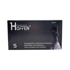 Рукавички нітрилові HOFFEN чорні S 50 пар уп. 7136