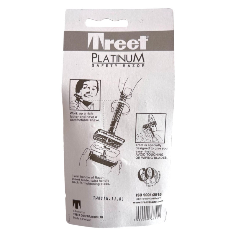 Станок для гоління Treet Platinum + 2 леза для гоління