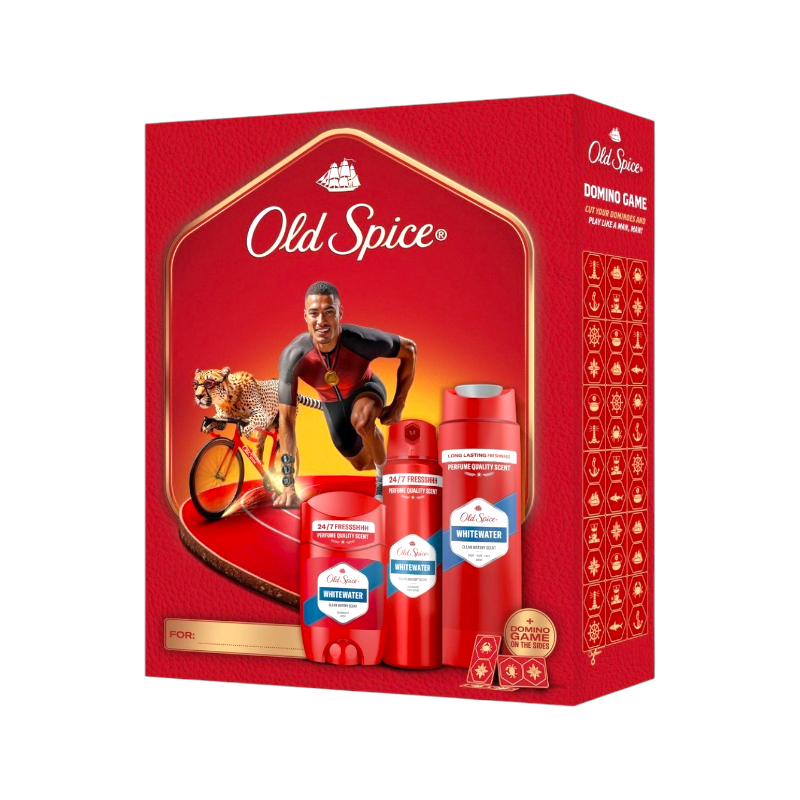 Набір Old Spice Whitewater спрей 150 мл. гель для душу 3 в 1 250 мл + доміно.