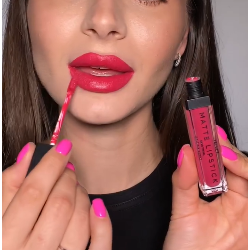 Помада рідка Bogenia BG 720 Liquid Matte Lipstick Spice Travel 005 Haitian Berry