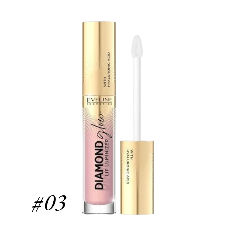 Блиск для губ EVELINE Top coat "Diamond Glow lip luminizer" 03 4.5 мл. 3677