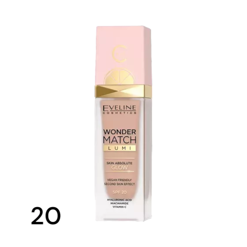 Тональна основа EVELINE WONDER MATCH LUMI No20 nude 30 мл. 3485