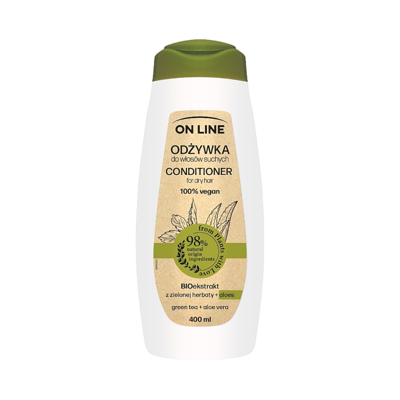 Кондиціонер для сухого волосся On Line Green Tea & ALOES 400 мл.