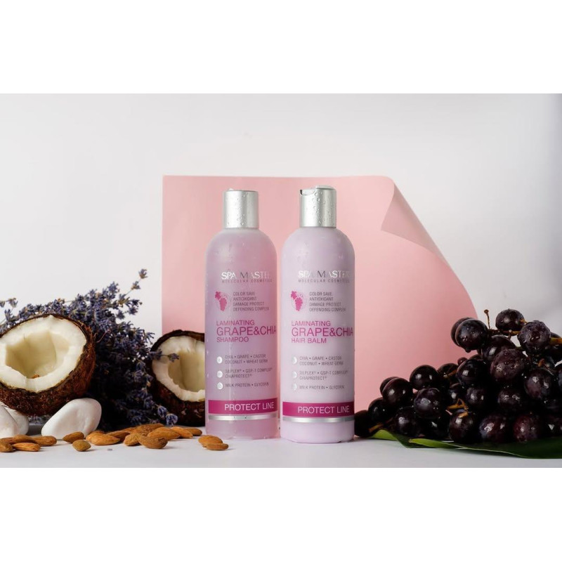 Шампунь для окрашенных волос Spa Master Prof PROTECT LINE 200 SM Виноград и Чиа 330 мл.