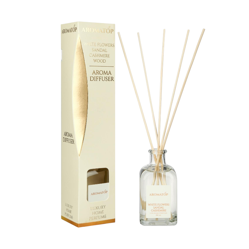 Аромодифузор AROMATOP LUXURY HOME PERFUME Білі квіти Сандал Кашемірове дерево 100 мл 0574